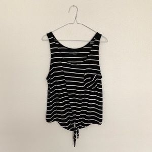 Ann Taylor LOFT striped tie front tank top